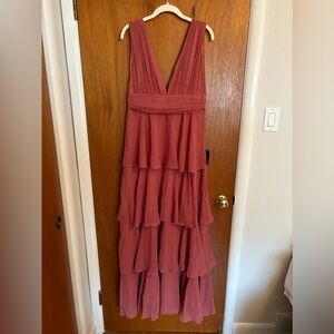 Lulu's Pink Tiered Maxi Dress